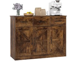 Dressoir Met Laden 108 cm Breed Opbergmeubel Met Verstelbare Planken En Kastdeuren