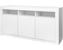 Dressoir met RGB LED UV Hoogglans Wit Eetkamer Opbergen modern stijlvol 160x40x80 cm