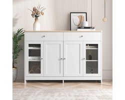 Dressoir met vier deuren - Buffetkast opbergkast - Woonkamer opbergen - Met twee laden