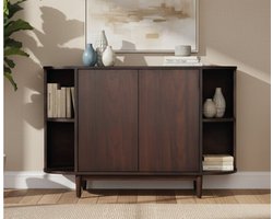 Dressoir Milla mangohout 2-deurs 120x44x82 cm - Bruin - Japandi - halkastje - opbergkastje