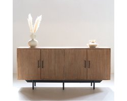 Dressoir Naturel - Mangohout - 180x40x80cm - Dressoir Jurre - Giga Meubel