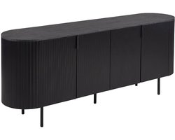 Dressoir Odile Donkerbruin - MDF - Breedte 200 cm - Hoogte 80 cm - Diepte 45 cm - Met planken - Met openslaande deuren