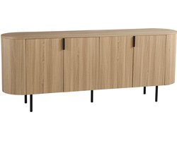 Dressoir Odile Eiken - MDF - Breedte 200 cm - Hoogte 80 cm - Diepte 45 cm - Met planken - Met openslaande deuren