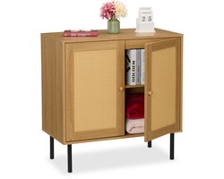dressoir op pootjes - 2 deuren - rotanlook - 80 x 80 x 40 cm