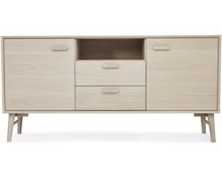 Dressoir - Opbergkast - Buffettafel - Tijdloos design - Uitzonderlijke duurzaamheid - Voldoende opbergruimte - Wit geolied eikenhout - 42 cm x 160 cm x 79 cm