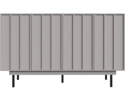 Dressoir opbergkast zijmeubel met 4 deuren industrieel minimalistisch design 140 x 38,5 x 82,5 cm grijs