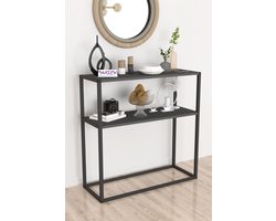Dressoir - Open metalen antraciet - dressoir 2 niveaus Dressoir- bijzettafel