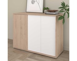 Dressoir Owen - 110x40x83cm - 3 deuren - eikdecor/wit