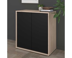 Dressoir Owen - 80x40x83cm - 2 Deuren - Eikdecor/zwart