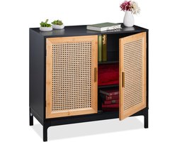 dressoir rotan - 76x80x39 cm - met 2 deuren - bamboe - woonkamer