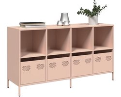 Dressoir, roze, halkast voor keuken en slaapkamer, 135 x 39 x 73,5 cm, koudgewalst staal