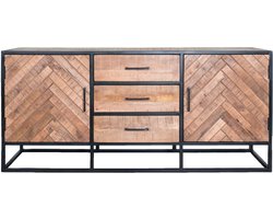 Dressoir Rune Visgraat - Bruin Mangohout - 170 cm - Industrieel