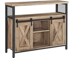 Dressoir - Salontafel - Opbergkast - Bijzettafel - Met schuifdeuren - Licht grijs
