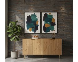 Dressoir / Sideboard Modern – 140x40x72 cm – Met 4 Deuren – Veel Opbergruimte – Massief Design – Metalen Gouden Poten – Woonkamer Kast – Buffetkast – Commode Kast – House&Garden