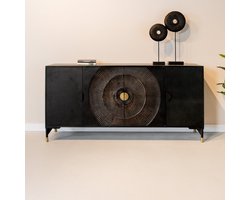 Dressoir Sun 180 | 4 Deuren | Zwart Mangohout