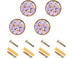 Dressoir Trekkers - Kastknoppen Lade - Meubels Vernieuwen - Geborsteld Goud Design - 32 mm Diameter - Paars