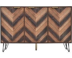 Dressoir Uniek Drie Deurs Sideboard Met Ruime Opbergruimte Massief Hout Fineer Goud G Design Opbergkast Met Legplanken Compact Kastje