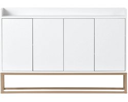 Dressoir - Voor Woonkamer - Modern Design Met 4 Deuren - Wit