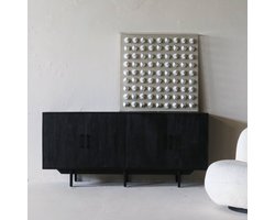 Dressoir Zwart - Mangohout - 180cm - Dressoir Jip - Giga Meubel