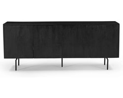 Dressoir Zwart - Mangohout - 180x35x75cm - Dressoir Cas - Giga Meubel