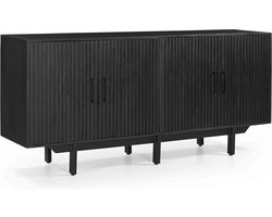 Dressoir Zwart - Mangohout - 180x40x80cm - Dressoir Jurre - Giga Meubel