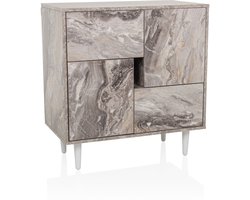 Dressoir/ladekast LYKKJA 76x39,5x76 cm 2 lades 2 deuren bruin/wit hjh LIVING