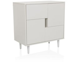 Dressoir/ladekast LYKKJA 76x39,5x76 cm 2 lades 2 deuren wit hjh LIVING