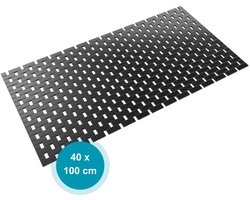 DRESTA Badmat Mira 40X100CM – Douchemat – Badmat antislip – Badmatten – Bamboe Badmat – Zwart