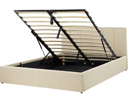 DREUX - Bed met opbergruimte - Beige - 140 x 200 cm - Polyester