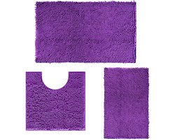 Drie-Delige Luxe Badmatset met Antislip en Waterabsorptie voor Badkamercomfort