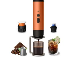 Drie-In-ééN Draagbare Koffiezetapparaat, Draagbare Koffiezetapparaat, Oplaadbare Koffiezetapparaat, Usb-Capsule Espressomachine (sinaasappel)