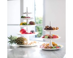 Drie-laags etagère voor taart, fruit en hapjes