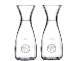 Drie stuks glazen water schenk karaffen 1 liter