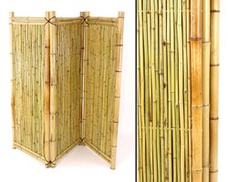 Driedelig Bamboe Kamerscherm 150x180 cm Mobiele Ruimteverdeler Inkijkbescherming
