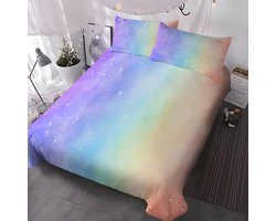 Driedelige Regenboog Beddengoedset voor Kinderen – Soft & Cozy Dekbedovertrek en Kussenslopen 200x200 cm