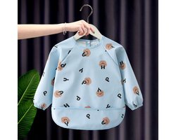 Driedelige slabbetjesset met lange mouwen, geschikt voor baby's die zelfstandig eten. Gemaakt van zachte, huidvriendelijke stof, waterdicht, gemakkelijk schoon te maken en machinewasbaar. Geschikt voor baby's, peuters en jonge kinderen,puppy-l