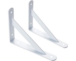 Driehoek rekken beugels - Metalen planksteunen - Planken Monteren - Sterke Driehoek Constructie - 20cm tot 50cm - Wit