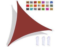 Driehoekig Zonnezeil - Schaduwdoek Waterdicht - Buitenruimte Schaduw - UV-bescherming 98% - 4.5x4.5x4.5m - Roest Rood