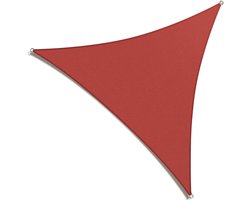 Driehoekig Zonnezeil Schaduwdoek, Waterdicht En Zonwerend Zonnescherm, Anti-ultraviolet, Voor Buitenterras Op De Binnenplaats Van Het Tuinterras, Met Touw (4x4x4m,Rood)