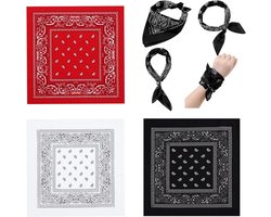Driehoekige Bandana Set in Rood voor Piratenkostuums en Cowboyaccessoires - Unisex Kinderaccessoires, Neckerchiefs voor Feestjes en Themadagen