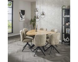 Driehoekige Eettafel Acaciahout – Naturel – 135 cm – Modern en Uniek Design – Novihome