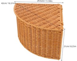 Driehoekige gevlochten mandbakken: rustieke stijl gevlochten imitatie rotan mand met deksel garderobekast opbergbak hoek wasmand voor speelgoed snacks kinderkamer