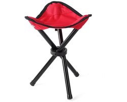 Driehoekige klapstoel - Draagbare driehoekige kruk - Opvouwbare buitenkruk - Driehoekige campingkruk - Opvouwbare viskruk - Picknickstoel - Wandelkruk - Draagbaar en opvouwbaar - Geschikt voor kamperen, picknicks en vrijetijdsactiviteiten - Rood