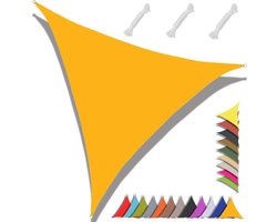 Driehoekige Zonnedoek - 3x3x3m - Schaduw Zeil - met 3 Bevestigingstouwen - Terras Overkappen - Waterbestendig & UV-bestendig - Duurzaam Schaduwdoek - voor Tuin, Balkon en Terras - Oranje