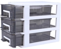Drielaags transparante lade-organizer voor huishoudelijke opberglades in kantoor slaapkamer