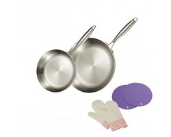 Drielaagse Braadpan - Duurzaam RVS - Geschikt voor Inductie - 1 stuk