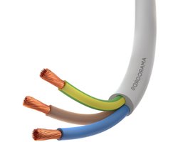 Driepolig Elektriciteitssnoer - Stroomkabel PVC - Verlichting Installeren - Hittebestendig PVC - 20 meter - Wit