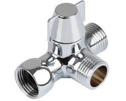 Drieweg verchroomde douchekraan, 1/2 inch inlaat, doucheslangverdeler, badkamer