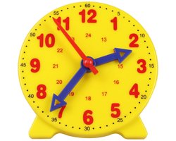 Driewijzer-leerklok - Educatieve speelklok - Demonstratieklokmodel - Voor peuters - Vanaf 4 jaar - Geel