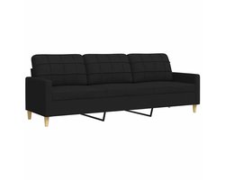 Driezitsbank | 3-zitsbank | Sofa 210 cm stof zwart